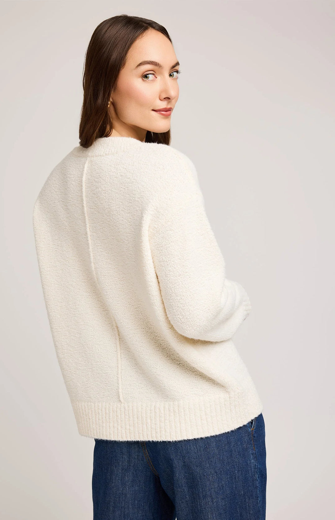 Tilda V Neck Sweater | Cream - Visual Media Number 3 of 3