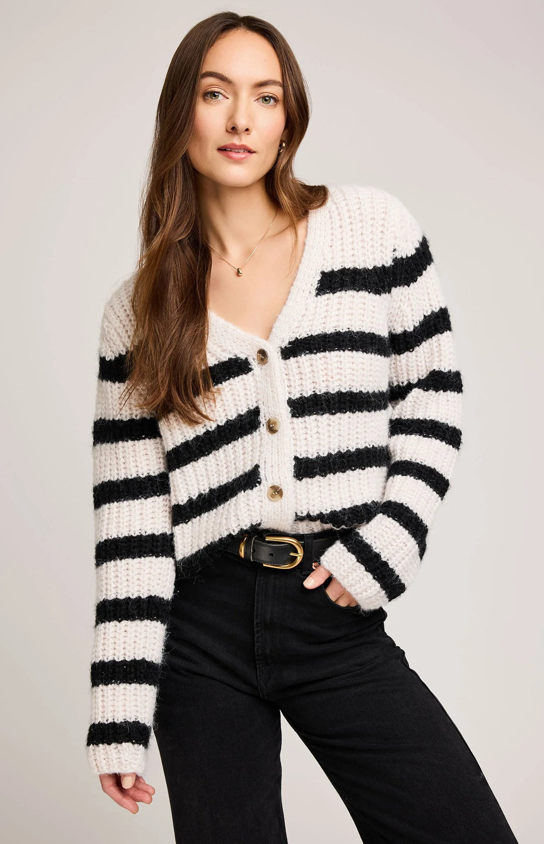 Melanie Sweater | Black Stripe - Visual Media Number 1 of 2