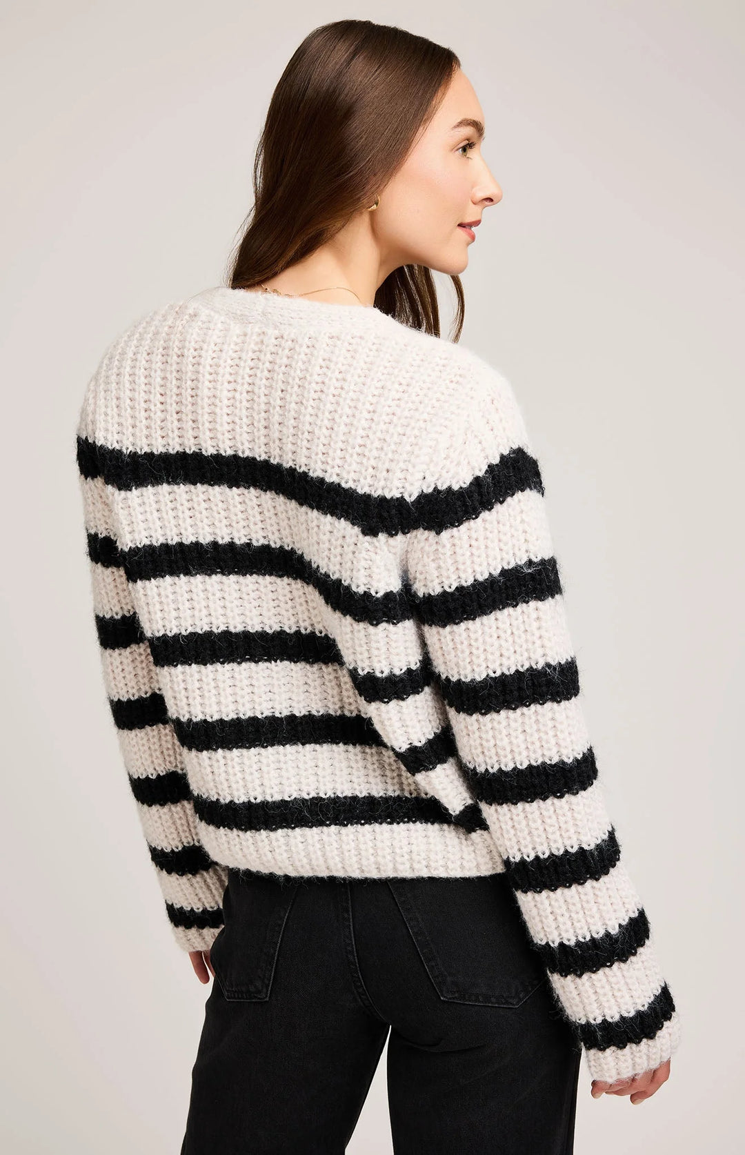 Melanie Sweater | Black Stripe - Visual Media Number 2 of 2