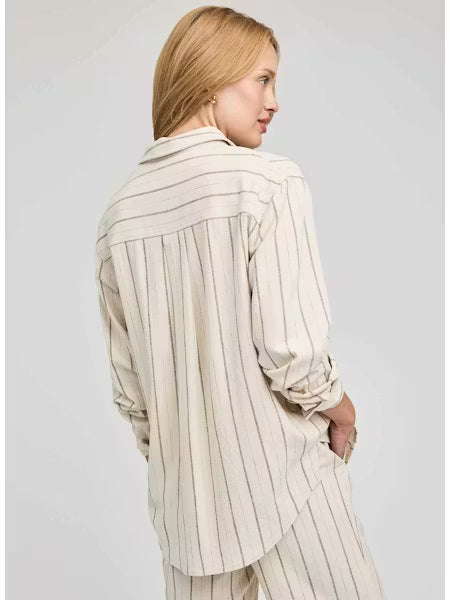 Portia Shirt | Linen Strip - Thumbnail Image Number 2 of 2
