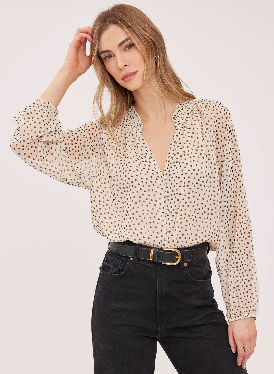 Annie Shirt | Cream Print - Visual Media Number 1 of 1