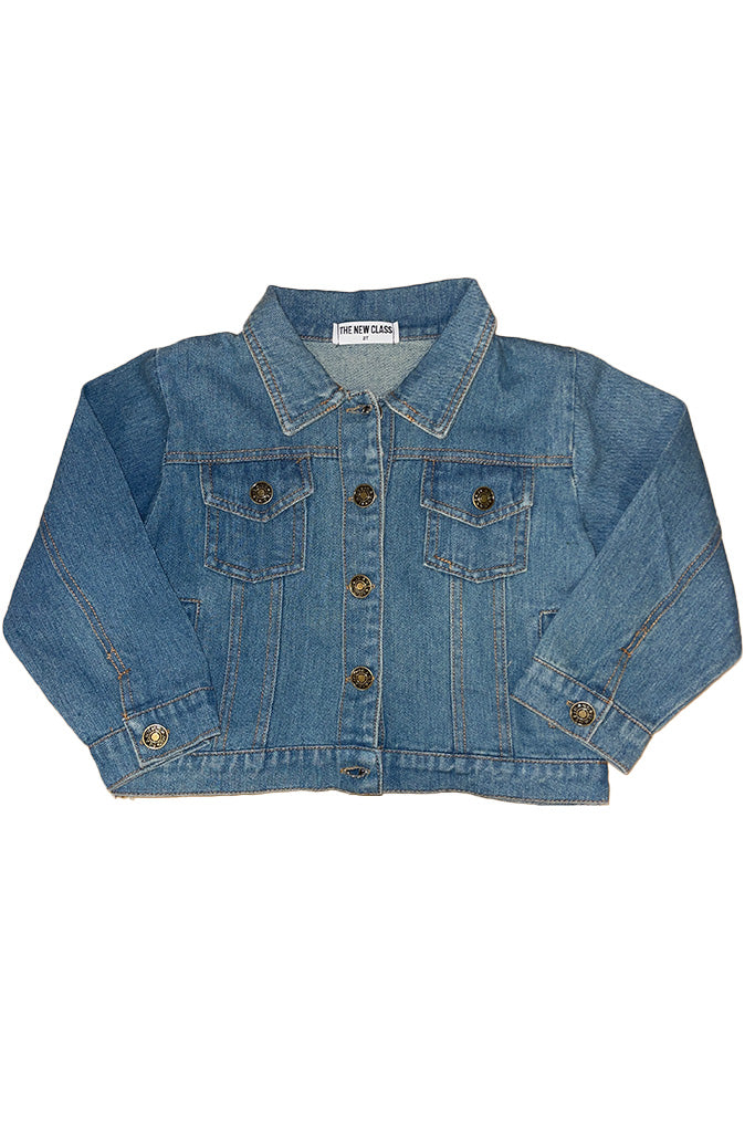 Kids Denim Jacket | Washed Blue - Visual Media Number 2 of 2