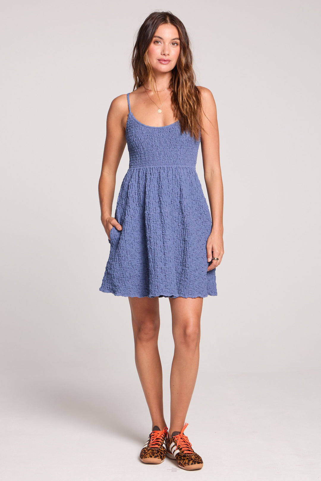 Jazmyn Mini Dress | Dusty Blue - Visual Media Number 1 of 2