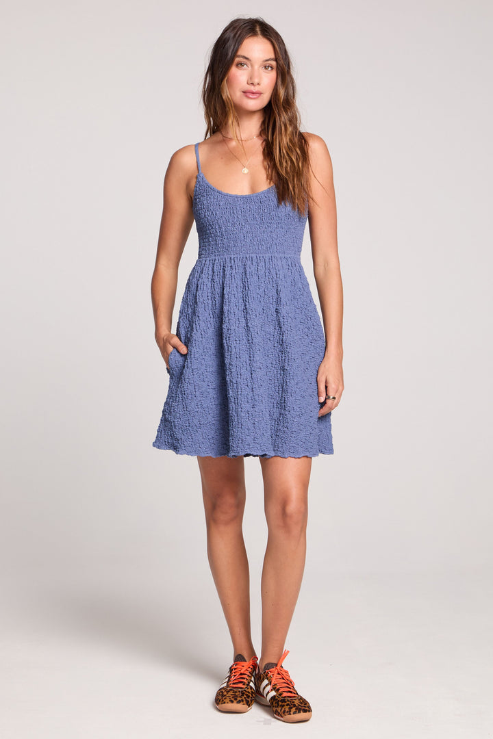 Jazmyn Mini Dress | Dusty Blue - Thumbnail Image Number 1 of 2
