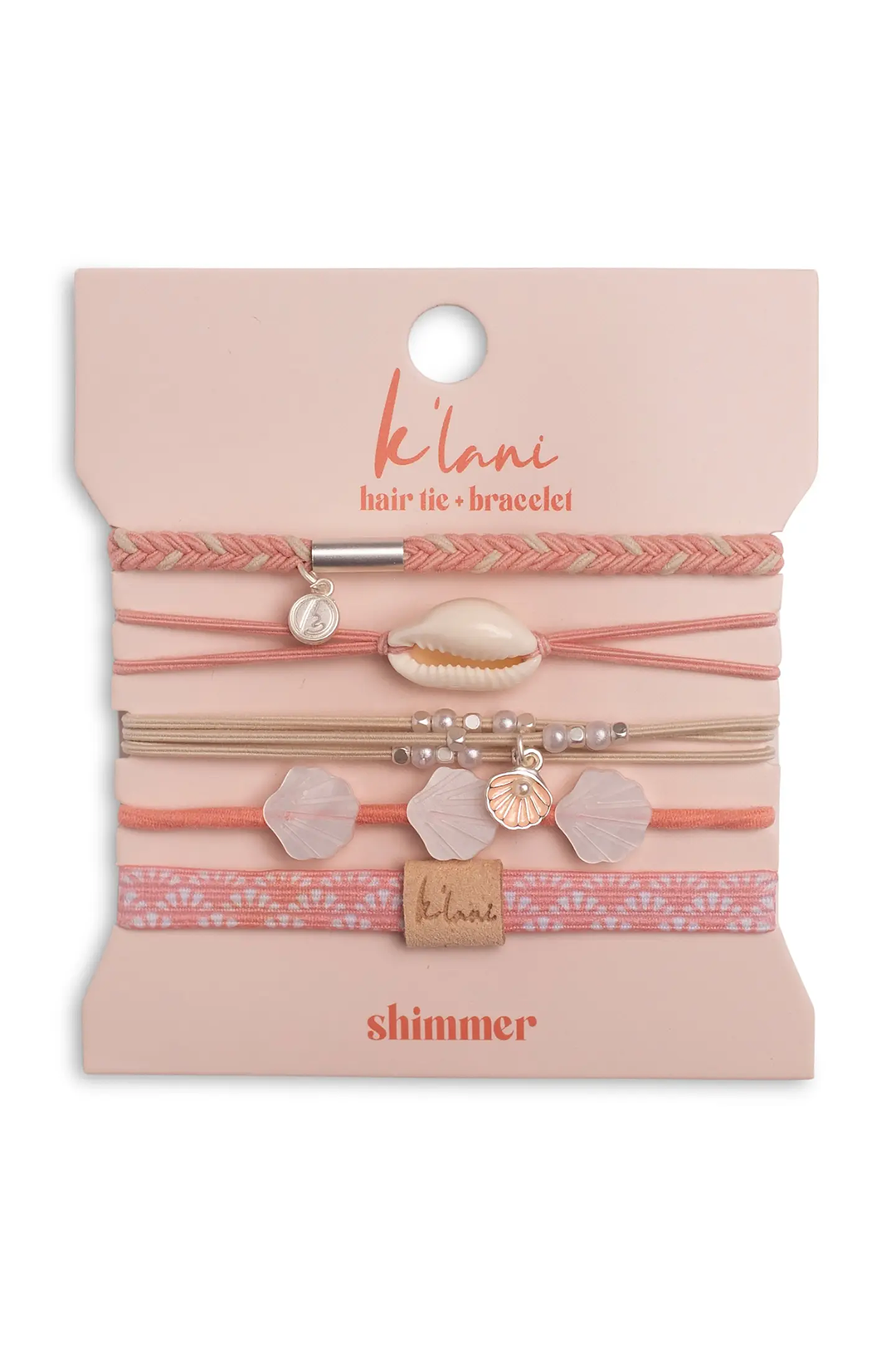 "Shimmer" Coral Hair Tie Bracelets - Visual Media Number 1 of 1