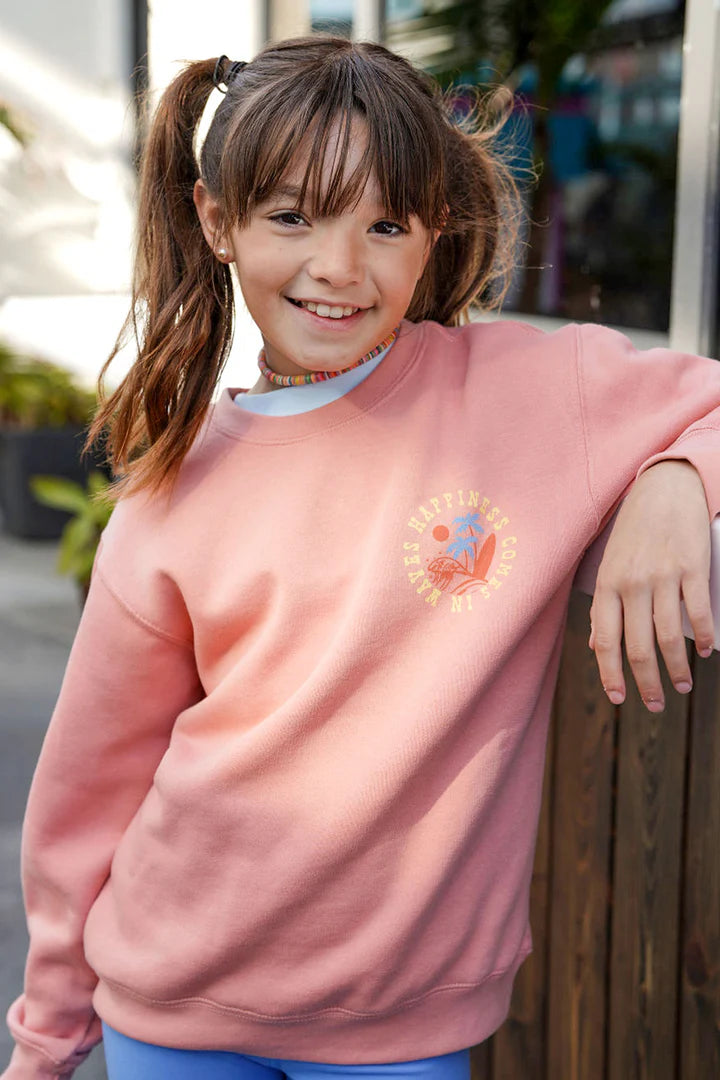 Sun & Waves Crewneck Sweatshirt | Rose - Visual Media Number 2 of 2