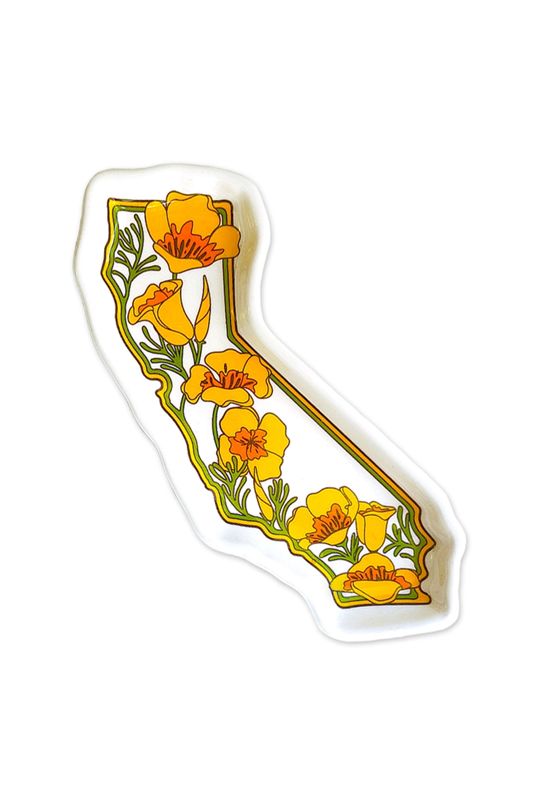 CA State with Poppies Trinket Tray - Visual Media Number 1 of 1