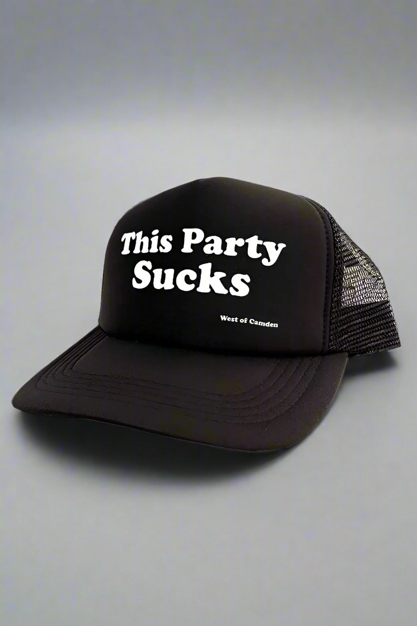 This Party Sucks Premium Trucker | Black