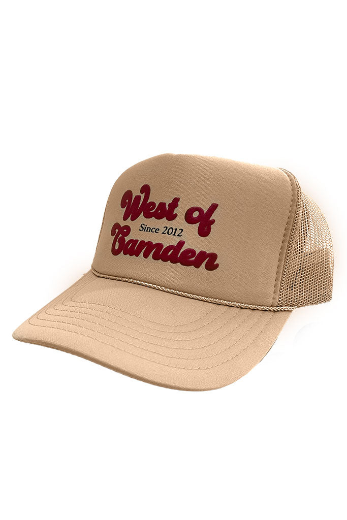 Since 12 Puff Ink Hat | Khaki & Maroon - Visual Media Number 1 of 2