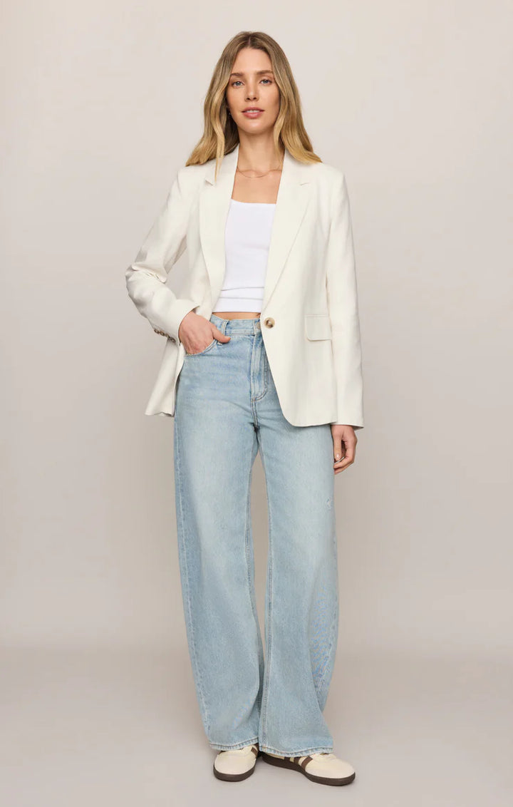 Evan Linen Blazer | Cloud - Thumbnail Image Number 1 of 2
