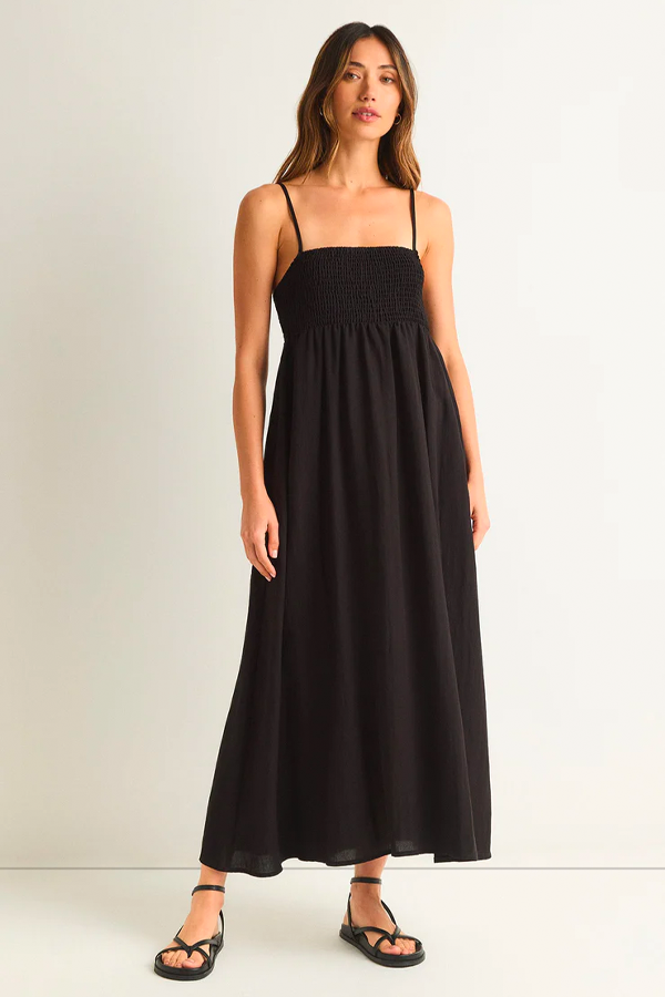 Beachside Midi Dress | Black - Main Image Number 1 of 4