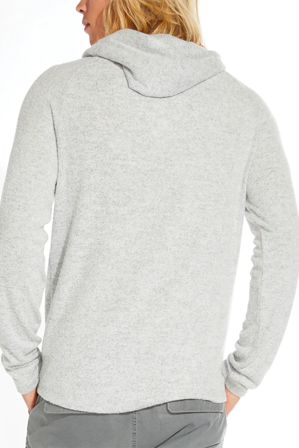 Deswell Knit Hoodie | Heather Light Grey - Thumbnail Image Number 3 of 4
