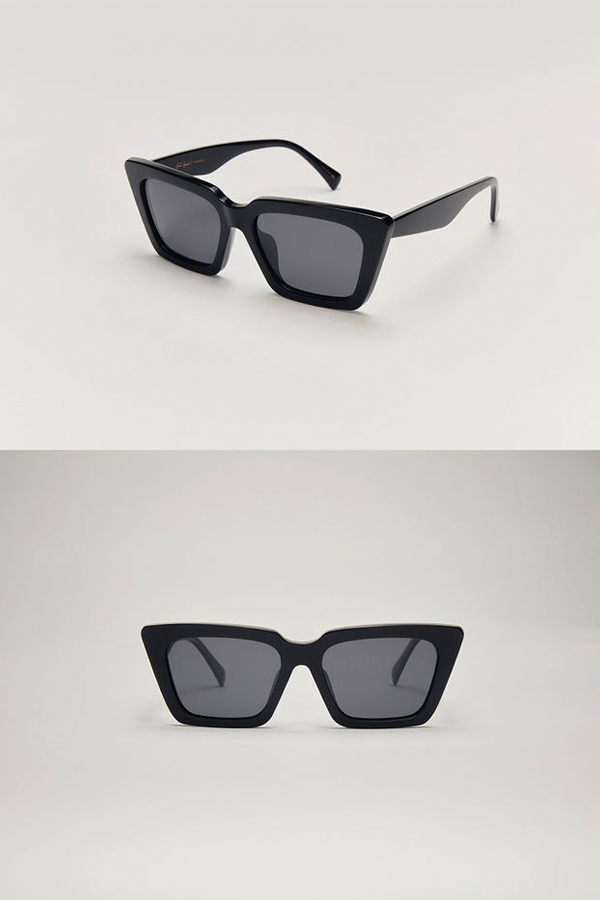 Feel Good Sunglasses | Polished Black - Grey - Main Image Number 2 of 2
