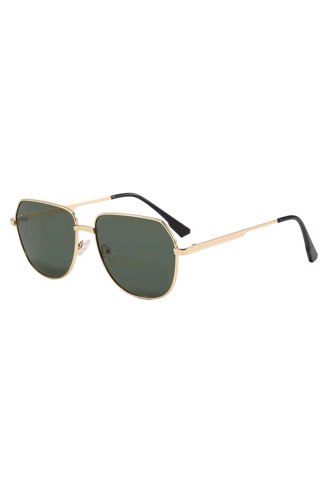 April Aviator Sunglasses | Gold & Green - Visual Media Number 1 of 1