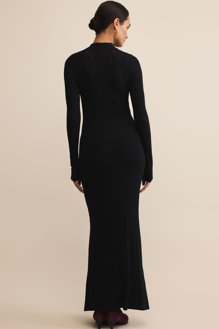 Aden Mesh Sweater Dress | Black - Thumbnail Image Number 3 of 3
