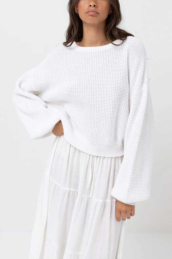 Classic Knit Jumper | White - Main Image Number 1 of 2