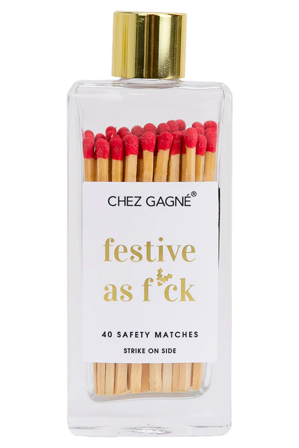 Festive As Fuck Glass Bottle Matches - Main Image Number 1 of 2