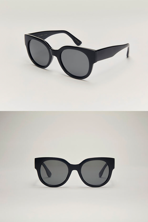 Lunch Date Sunglasses | Polished Black - Grey - Thumbnail Image Number 2 of 2
