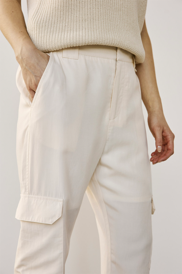 Allison Cargo Pant | White - Main Image Number 4 of 4
