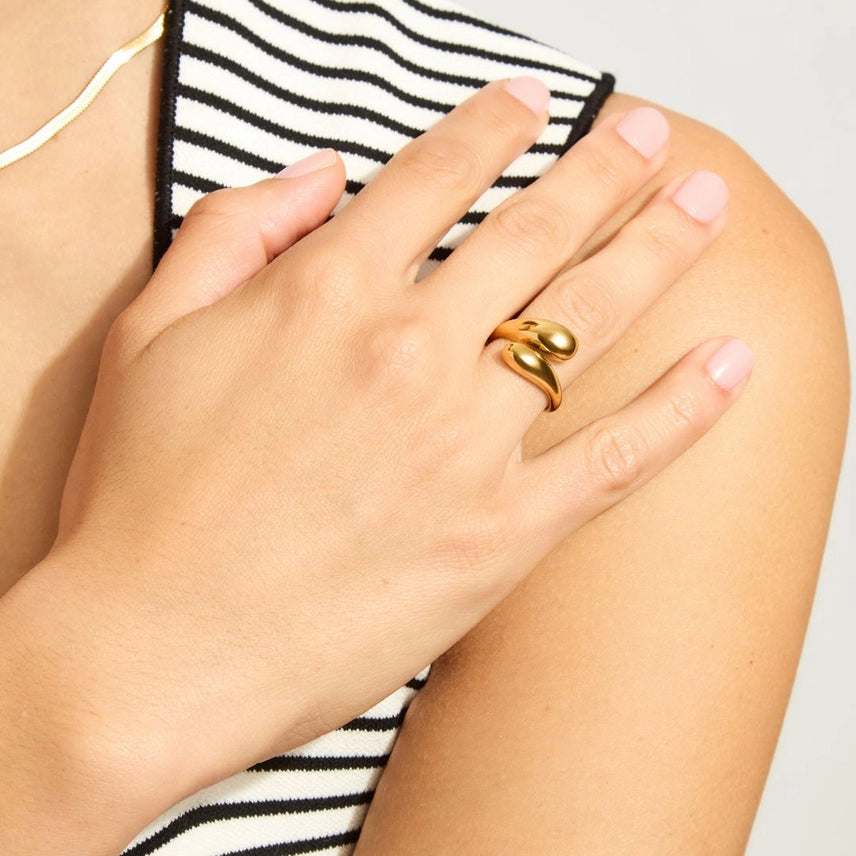 Tarnish Resistant Overlapping Chunky Bands Ring - Visual Media Number 1 of 2