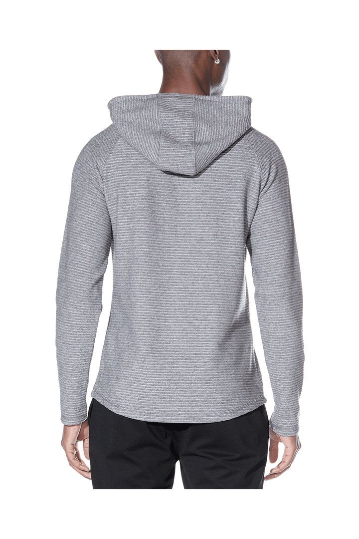 Wolfe Waffle Knit Hoodie | Heather Charcoal - Thumbnail Image Number 3 of 3
