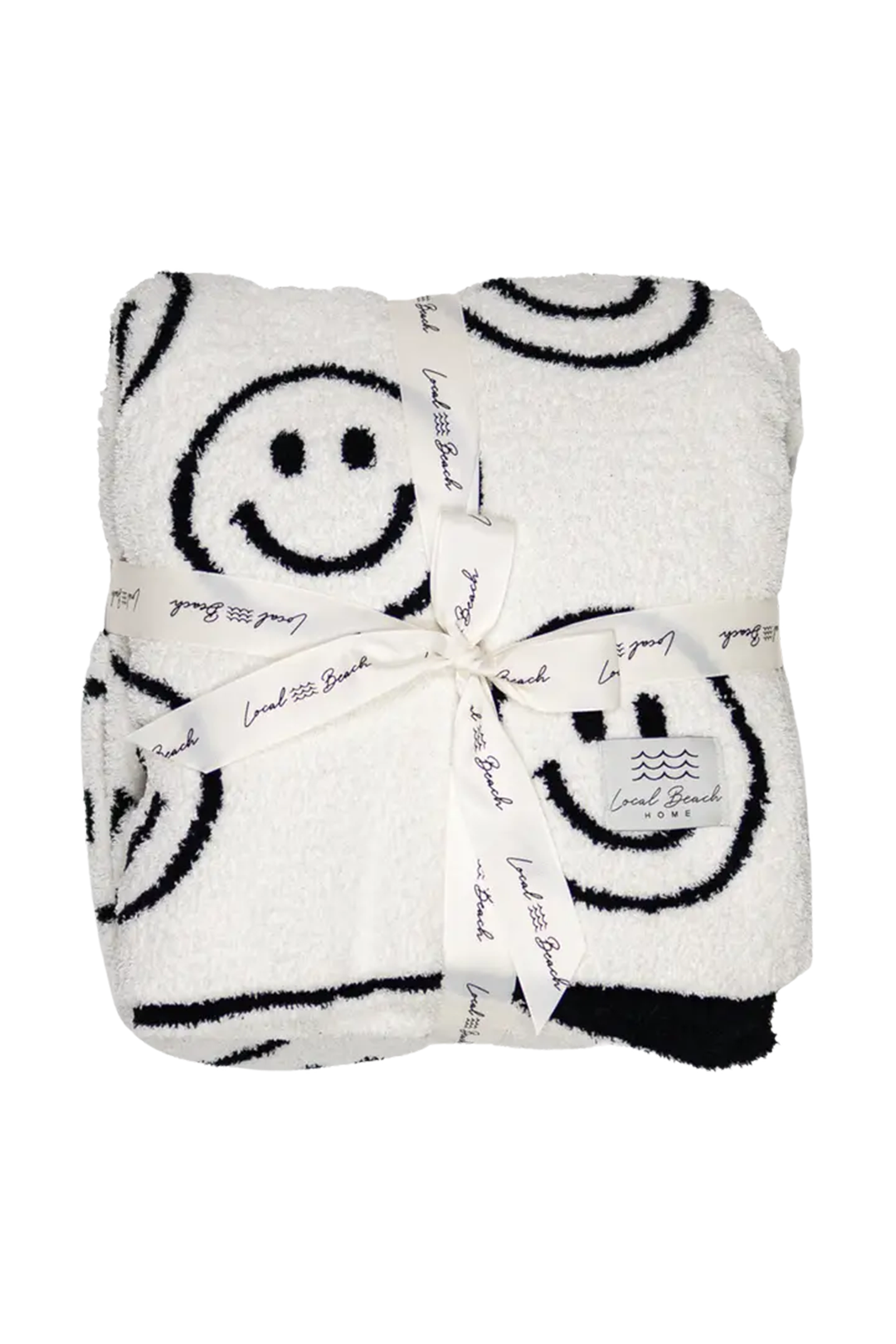 Baby Smiley Luxe Blanket | Black & Cream - Visual Media Number 1 of 1