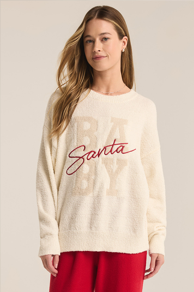 Santa Baby Cozy Sweater | Sea Salt - Visual Media Number 1 of 1