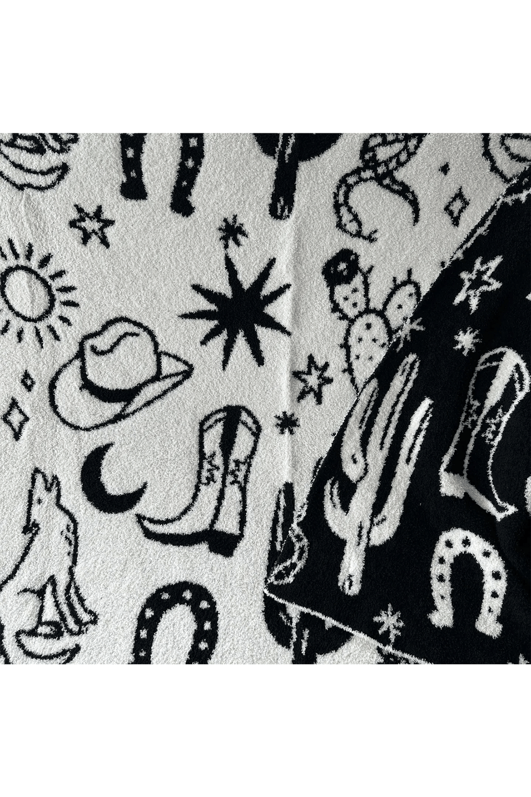 Baby Western Luxe Blanket | Black and Cream - Visual Media Number 2 of 2