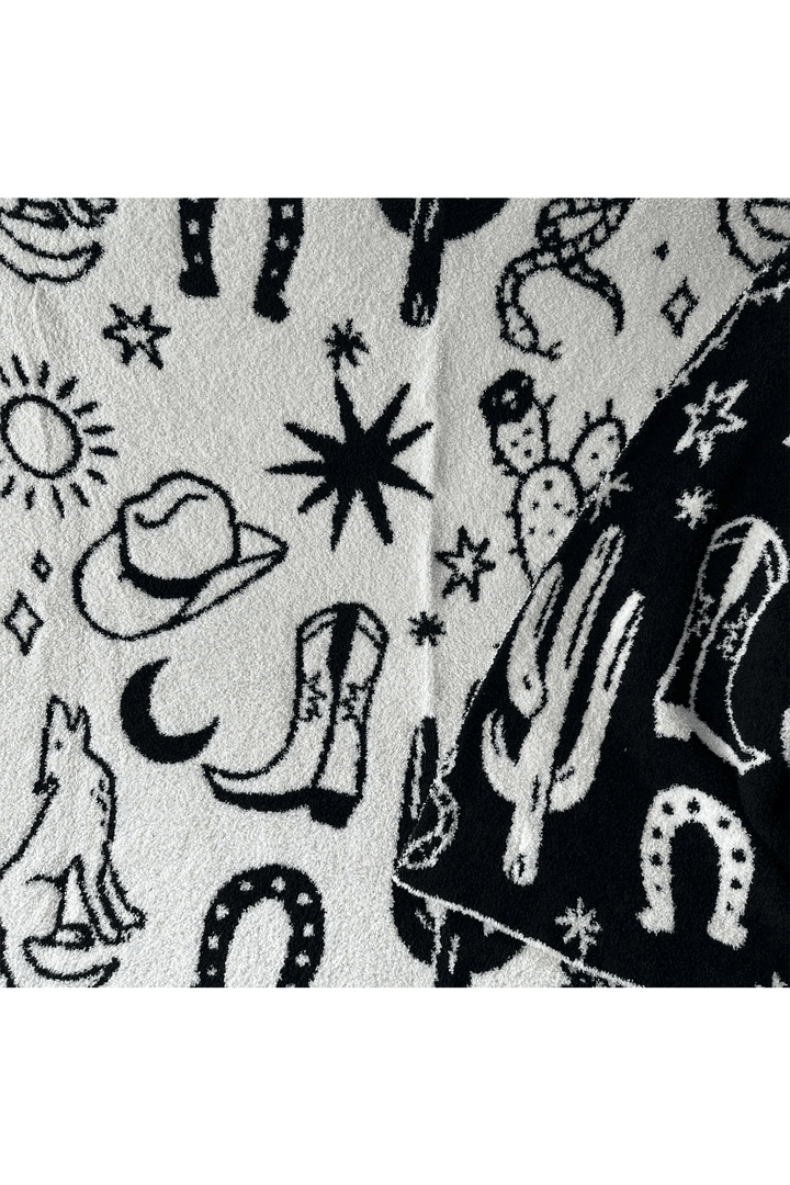 Baby Western Luxe Blanket | Black and Cream - Thumbnail Image Number 2 of 2
