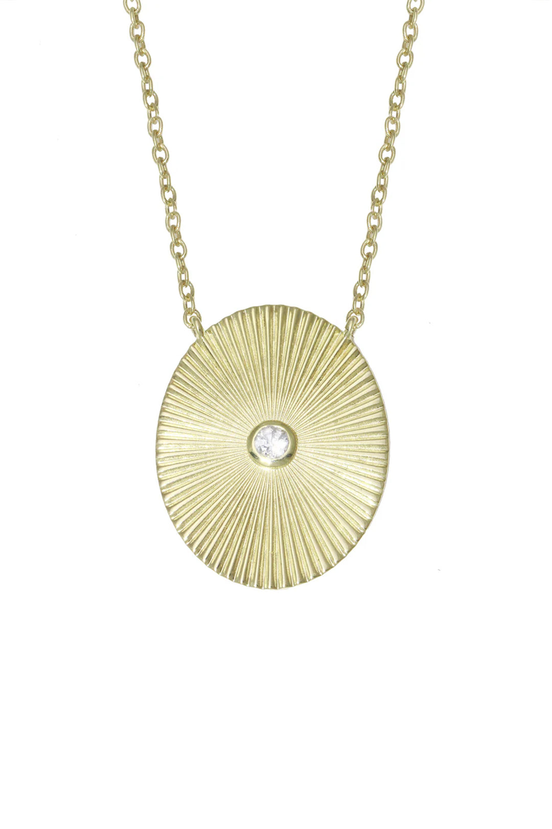 Radiant Oval Textured White Zircon Necklace - Visual Media Number 1 of 1