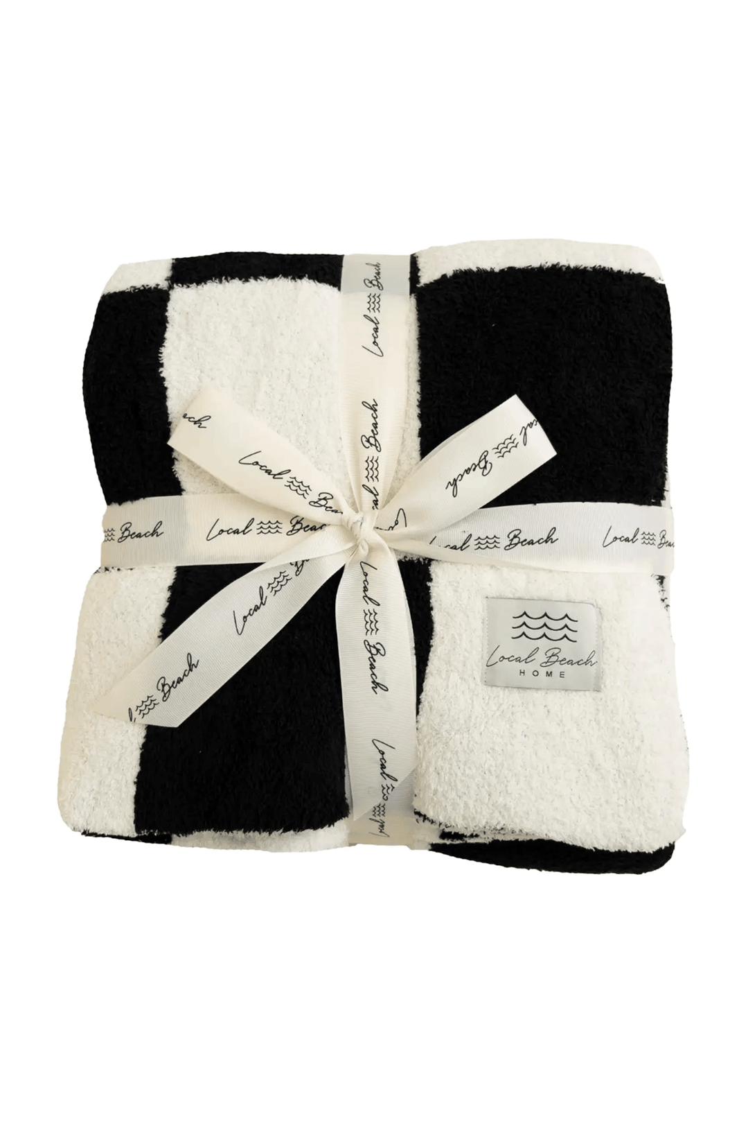 Checker Luxe Home Blanket | Black and Cream - Visual Media Number 1 of 1