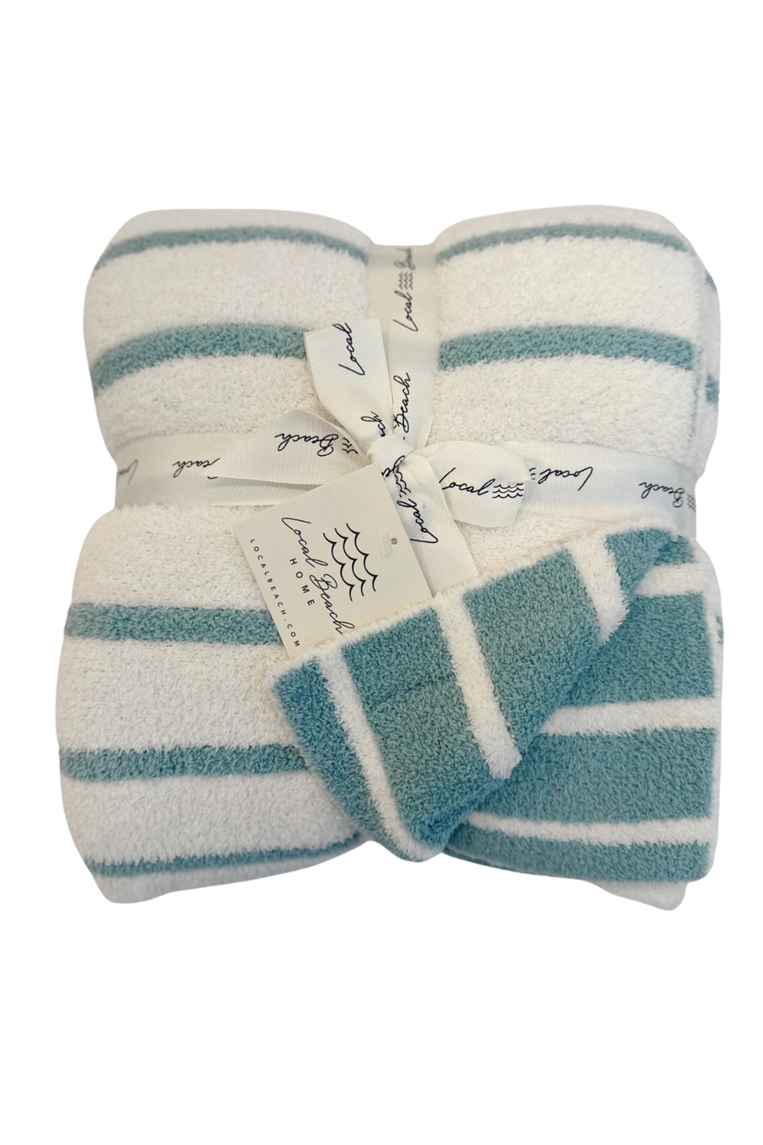 Striped Luxe Home Blanket | Lagoon Blue - Visual Media Number 1 of 1
