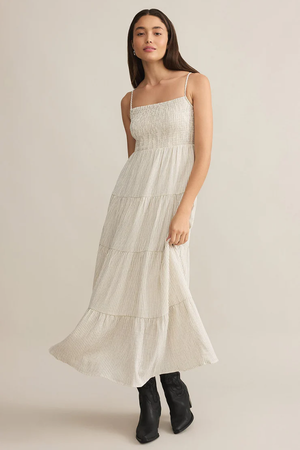 Balos Striped Maxi Dress | Natural - Thumbnail Image Number 3 of 4
