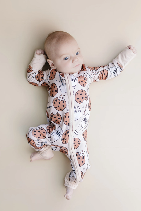 Bamboo Zip Romper | Milk & Cookies - Visual Media Number 3 of 4