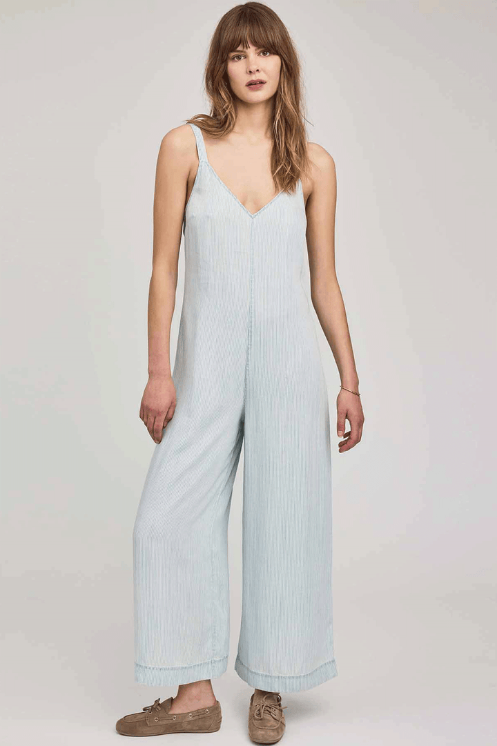 Cambry Jumpsuit | Blue Stripe - Thumbnail Image Number 1 of 2
