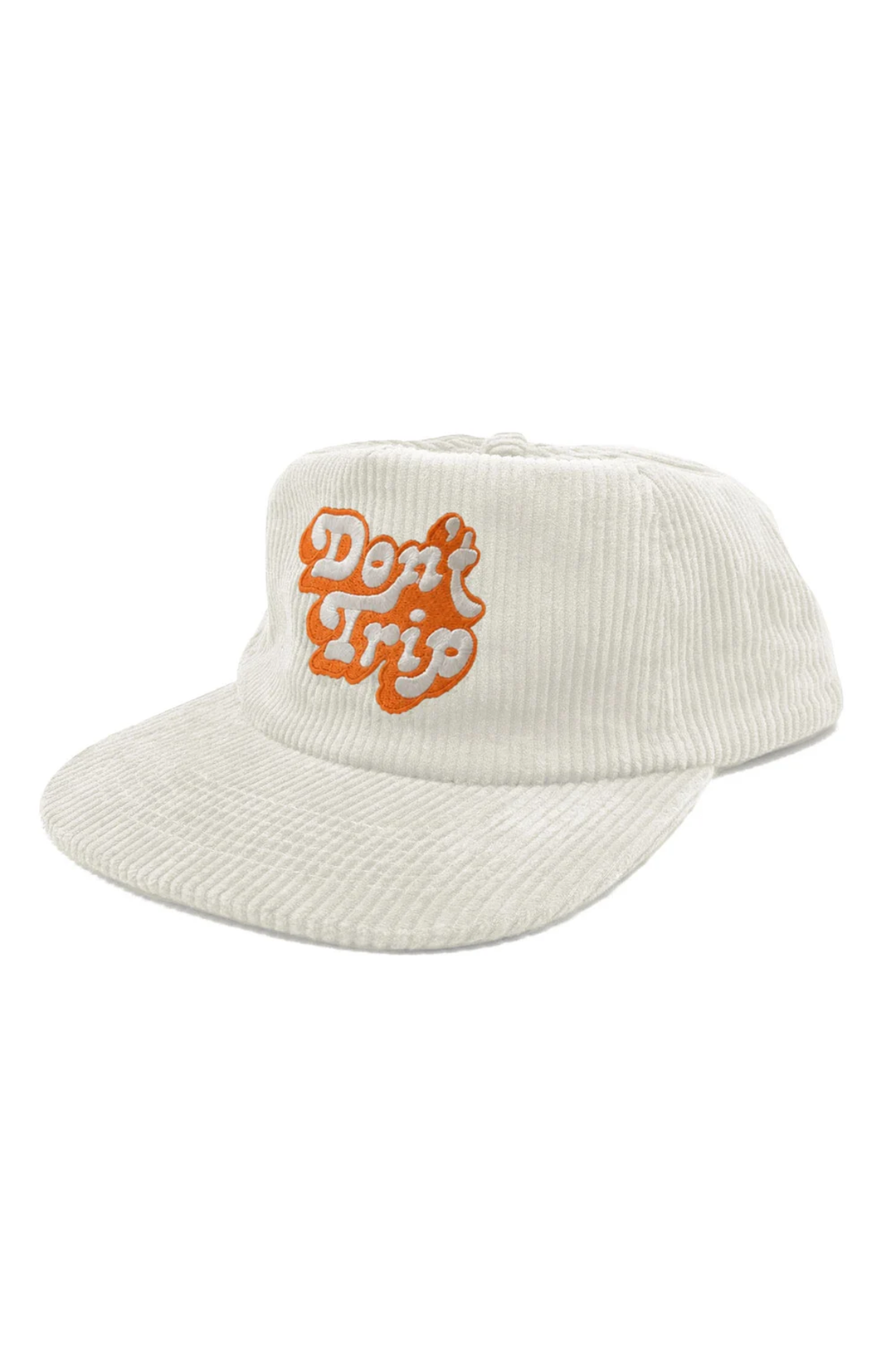 Don't Trip Corduroy Snapback Hat | Bone & Orange - Visual Media Number 1 of 1