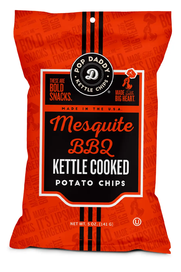 Pop Daddy Mesquite BBQ Kettle Cooked Potato Chips 5.0oz - Visual Media Number 1 of 1