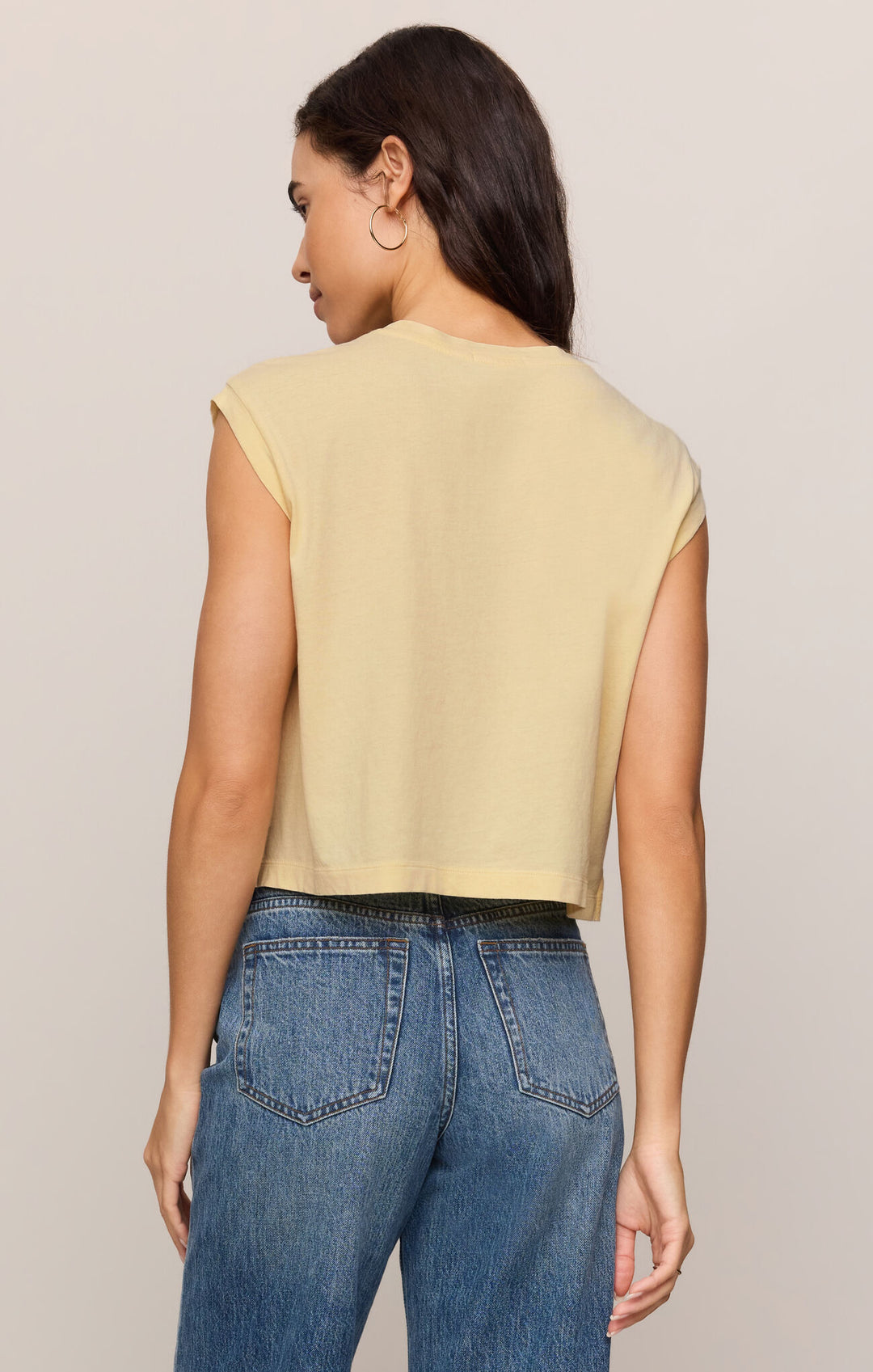 Flex Sleeveless Tee | Lemon Chiffon - Visual Media Number 2 of 2