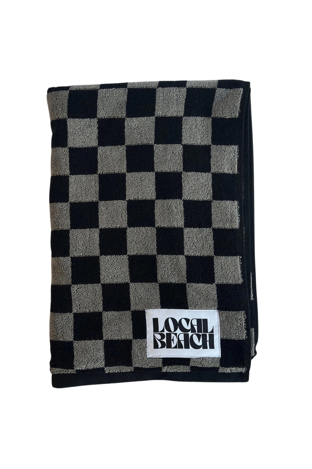 Checker Beach & Bath Towel | Black & Gray - Visual Media Number 1 of 1
