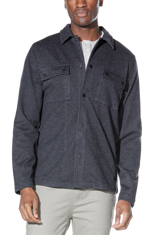 Bennett Knit Shirt Jacket | Heather Dark Charcoal - Thumbnail Image Number 1 of 3
