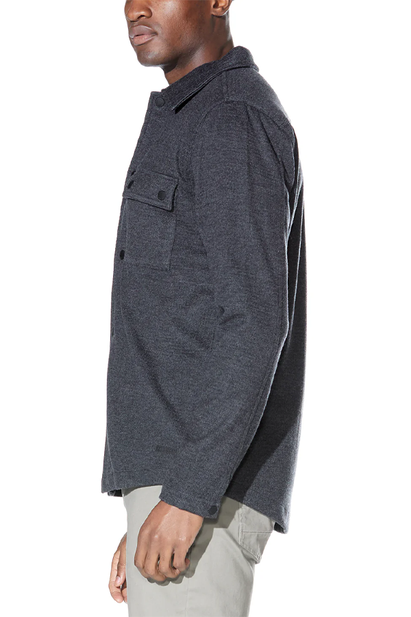 Bennett Knit Shirt Jacket | Heather Dark Charcoal - Visual Media Number 2 of 3