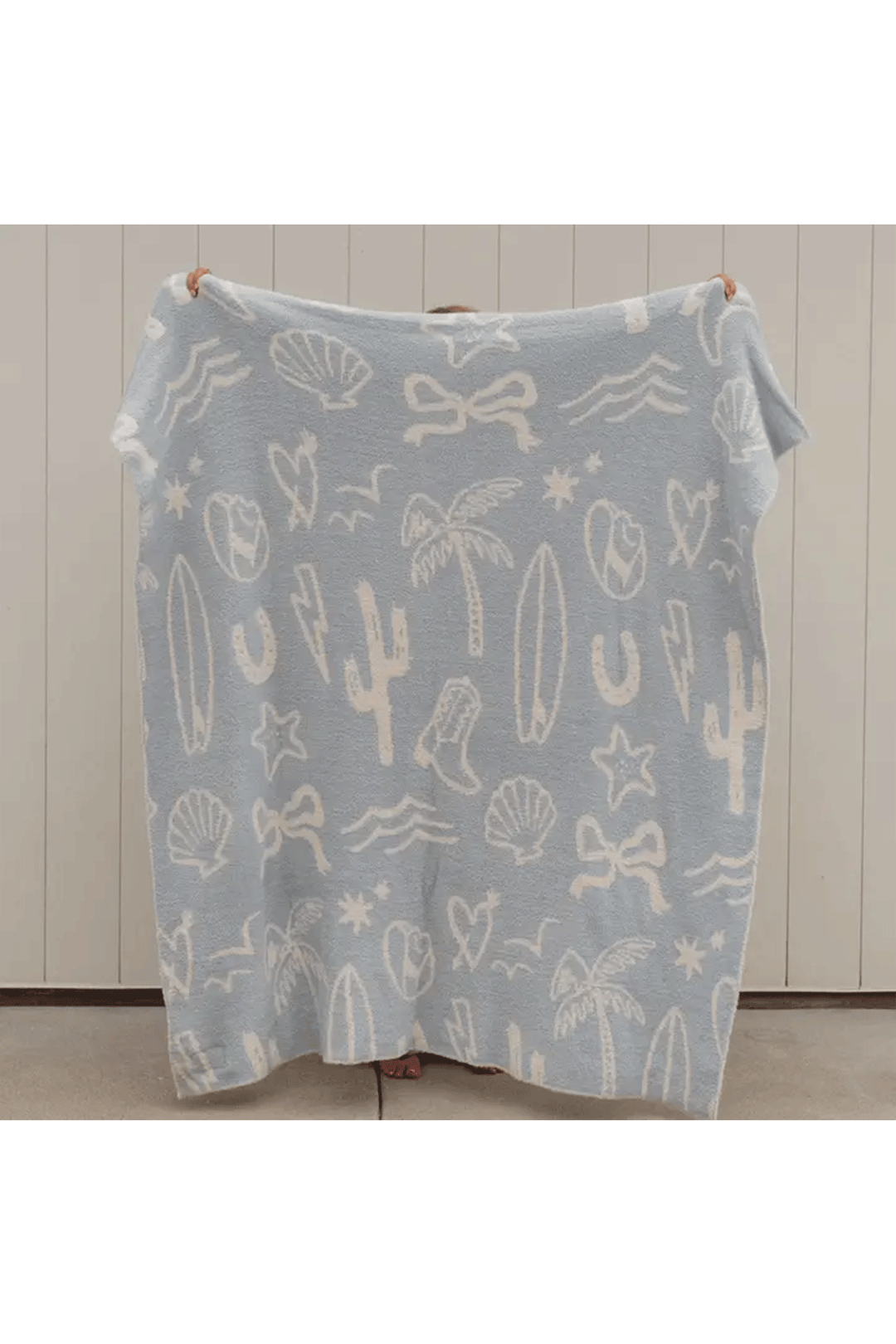 Coastal Cowgirl Luxe Home Blanket | Blue Fog & Cream - Visual Media Number 3 of 3