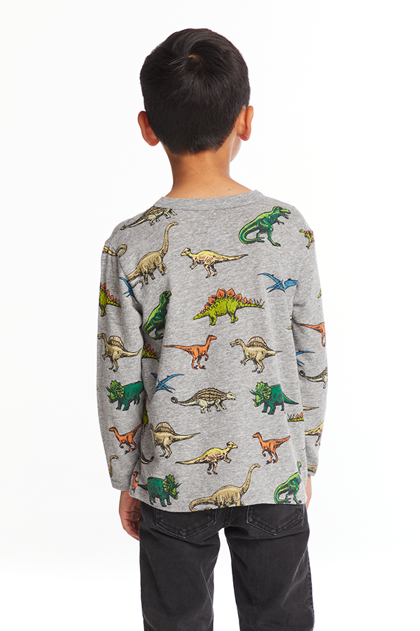 Dinosaurs Longsleeve Tee | Streaky Grey - Thumbnail Image Number 2 of 3
