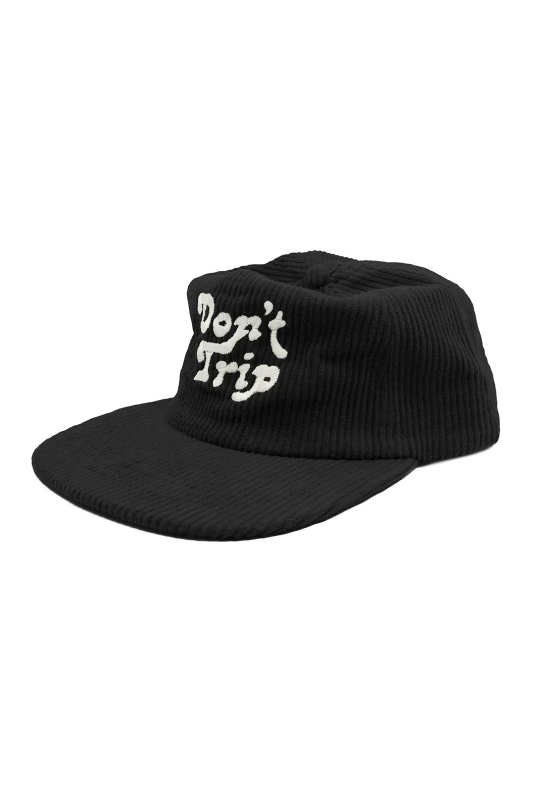 Don't Trip Corduroy Snapback Hat | Black - Visual Media Number 1 of 2