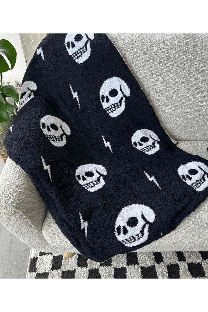 Skull &amp; Bolt Luxe Home Blanket | Black and White - Thumbnail Image Number 1 of 2
