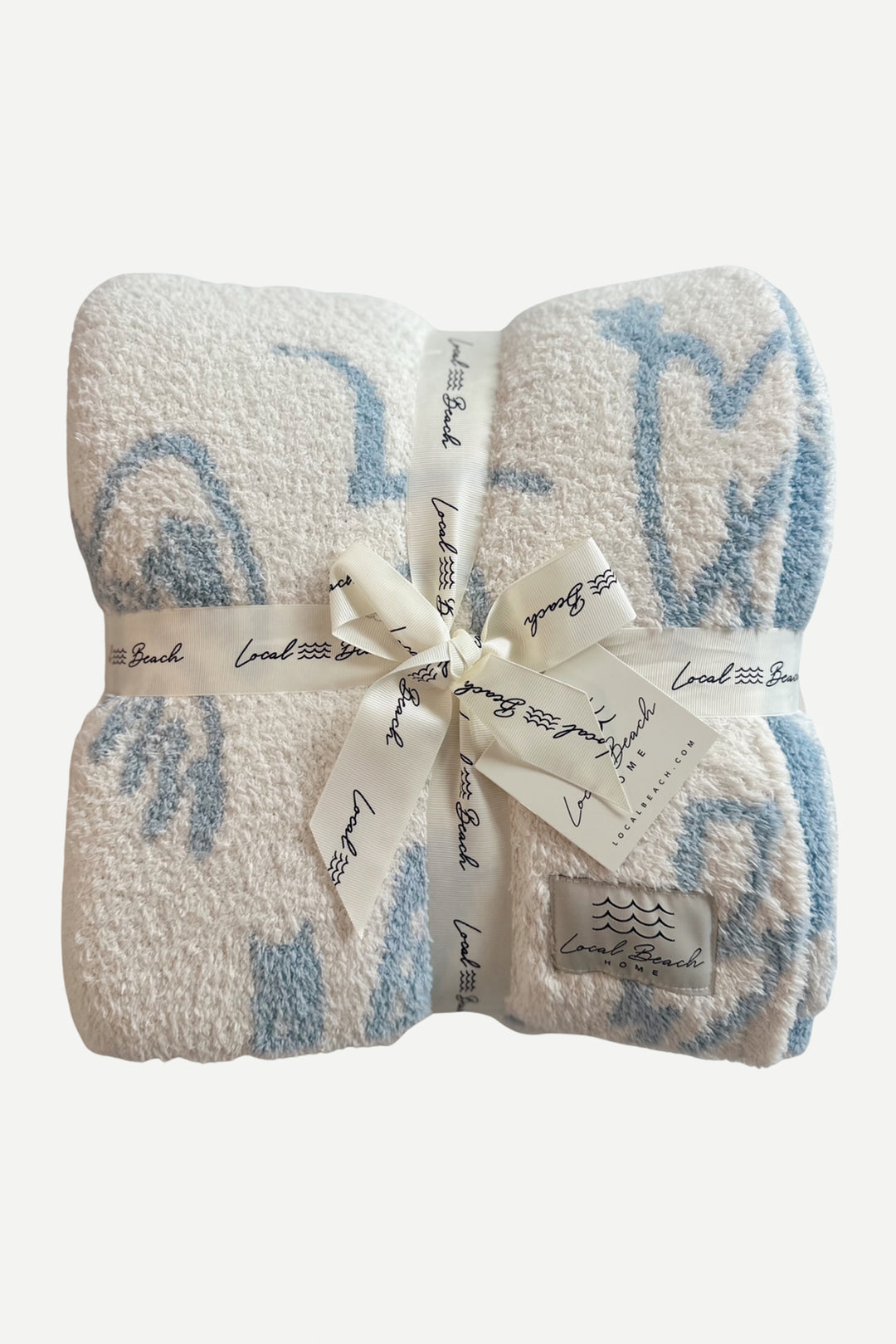 Coastal Cowgirl Luxe Home Blanket | Blue Cream - Visual Media Number 1 of 5
