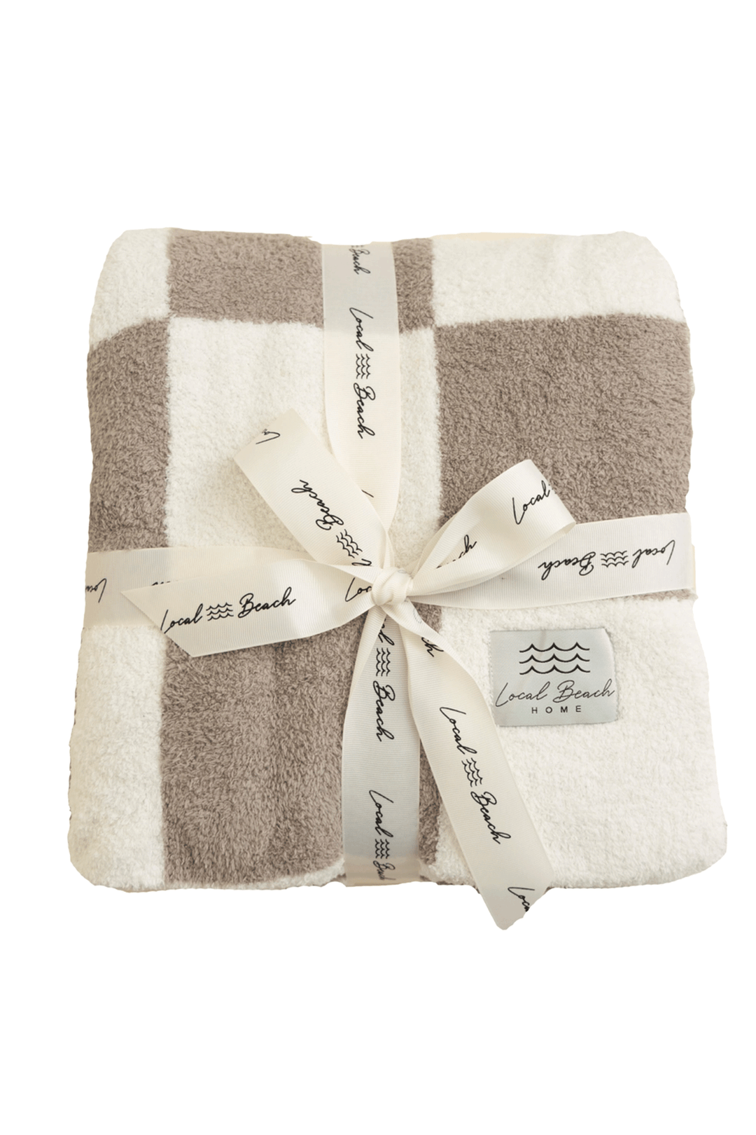 Baby Checkered Luxe Blanket | Taupe and Cream - Visual Media Number 1 of 1