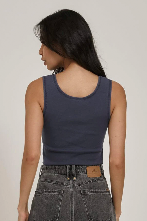 Heavy Strength Rib Crop | Vintage Navy - Thumbnail Image Number 2 of 3
