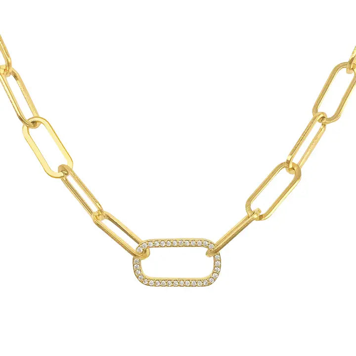 Paper Clip Chain with Oversized Link | Gold - Visual Media Number 1 of 2