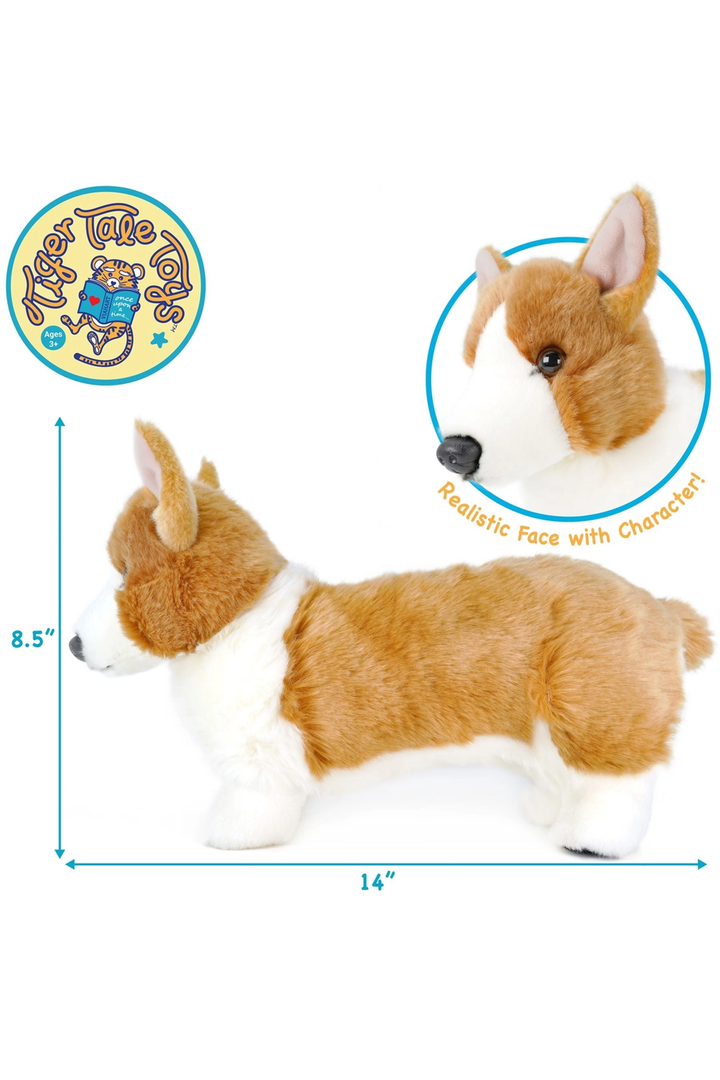 Carlotta the Corgi | 14 Inch Stuffed Animal Plush - Thumbnail Image Number 3 of 4
